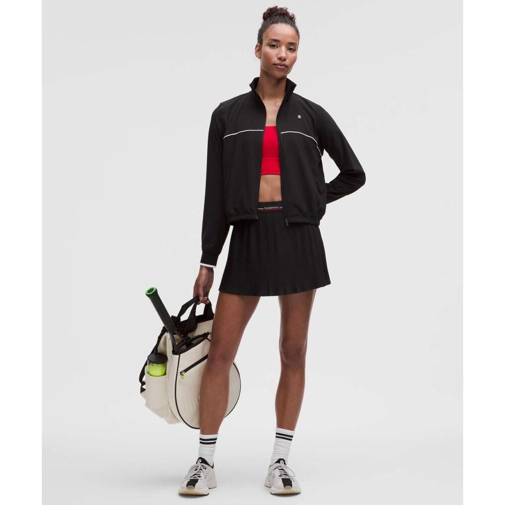 NWT Lululemon Logo-Waist Micro-Pleat Tennis Skirt Black Active Performance Sz XL - Picture 2 of 3
